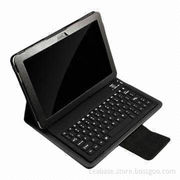 Bluetooth Keyboard for Samsung Tab P7510 7500, Silicone Keyboard with Leather Case